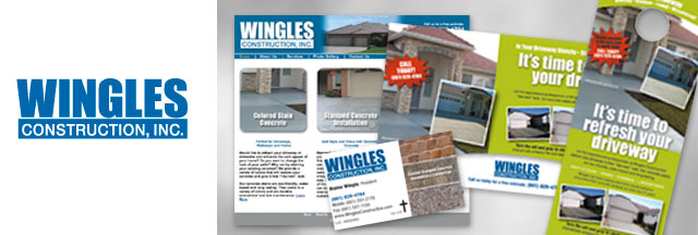 Wingles Construction, Inc. logo and collateral samples