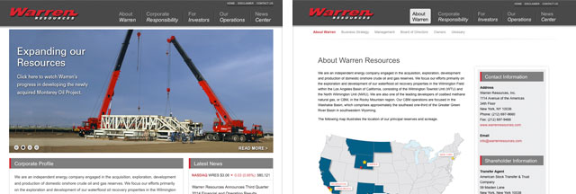 Warren Resources website samples